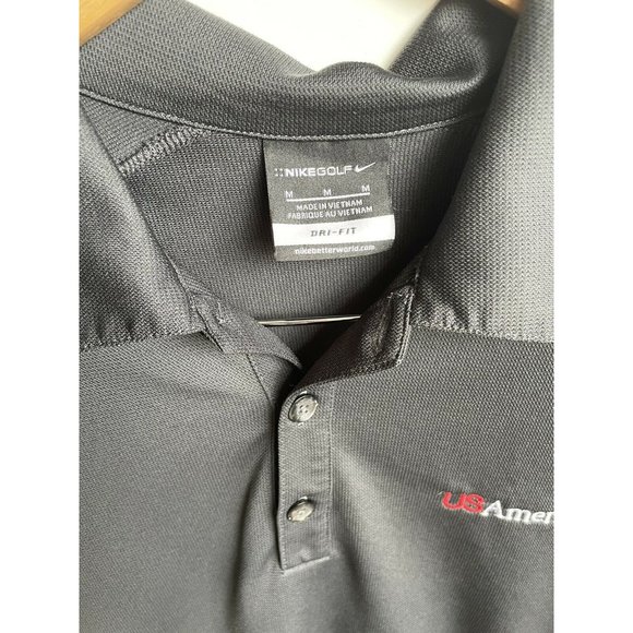 Nike Golf Dri-FIT Gray Polo with US AmeriBank Embroidered Left Chest Size Medium - Picture 4 of 10